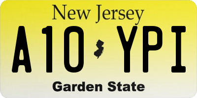 NJ license plate A10YPI