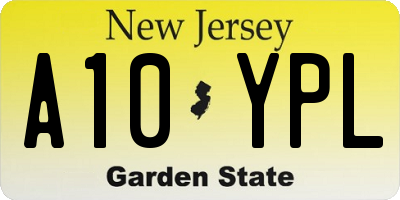 NJ license plate A10YPL