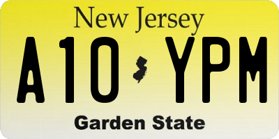NJ license plate A10YPM