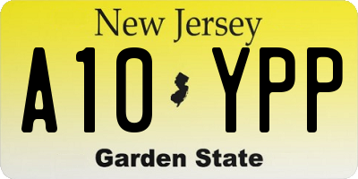 NJ license plate A10YPP