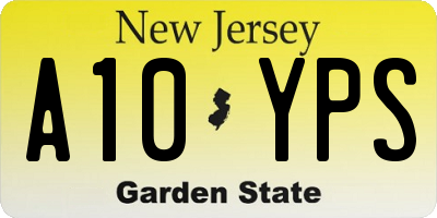 NJ license plate A10YPS