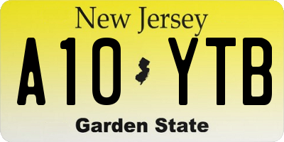 NJ license plate A10YTB
