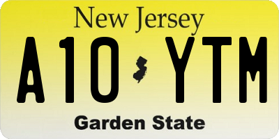 NJ license plate A10YTM