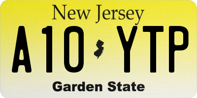 NJ license plate A10YTP