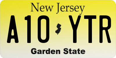 NJ license plate A10YTR