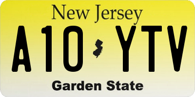 NJ license plate A10YTV