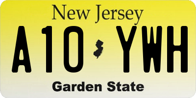 NJ license plate A10YWH