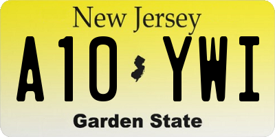 NJ license plate A10YWI