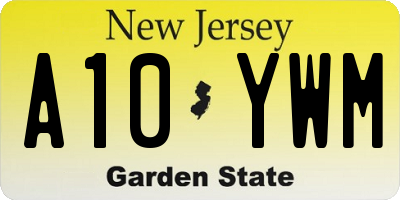 NJ license plate A10YWM
