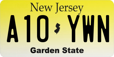 NJ license plate A10YWN