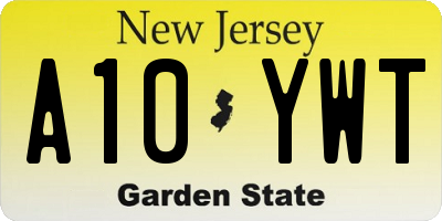 NJ license plate A10YWT