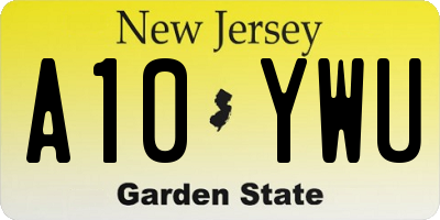 NJ license plate A10YWU