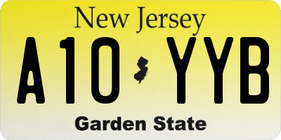 NJ license plate A10YYB
