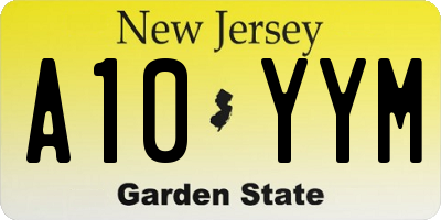 NJ license plate A10YYM