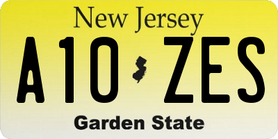 NJ license plate A10ZES