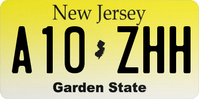 NJ license plate A10ZHH