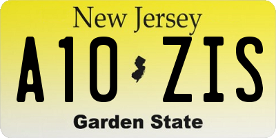 NJ license plate A10ZIS