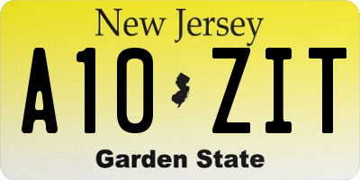 NJ license plate A10ZIT