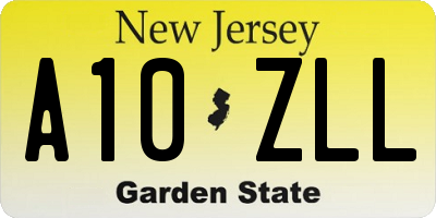 NJ license plate A10ZLL