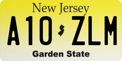 NJ license plate A10ZLM