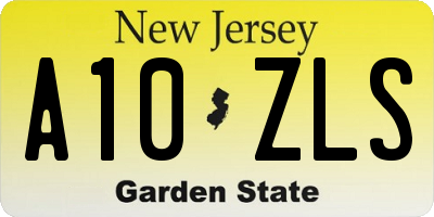 NJ license plate A10ZLS