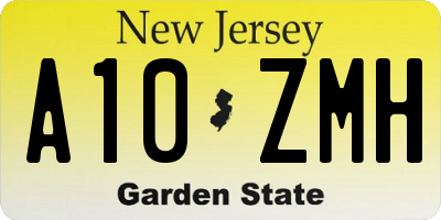 NJ license plate A10ZMH