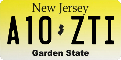 NJ license plate A10ZTI