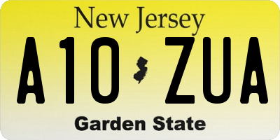 NJ license plate A10ZUA