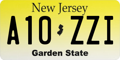 NJ license plate A10ZZI