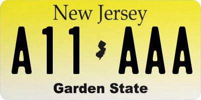 NJ license plate A11AAA