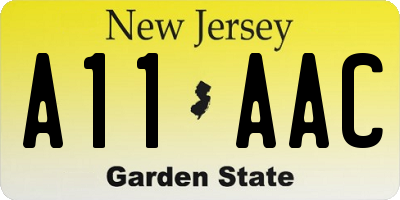NJ license plate A11AAC