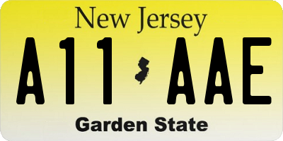 NJ license plate A11AAE