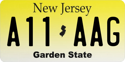 NJ license plate A11AAG