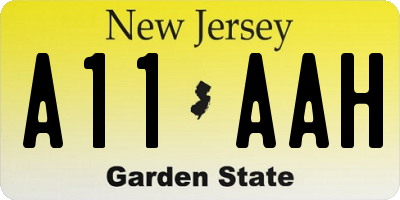 NJ license plate A11AAH