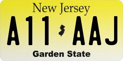 NJ license plate A11AAJ