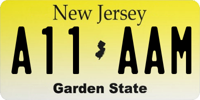 NJ license plate A11AAM