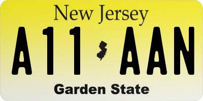 NJ license plate A11AAN