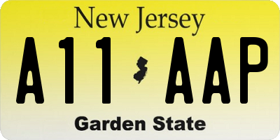 NJ license plate A11AAP