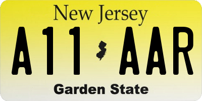 NJ license plate A11AAR