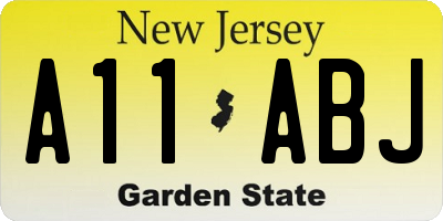 NJ license plate A11ABJ
