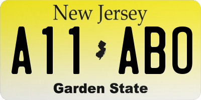 NJ license plate A11ABO