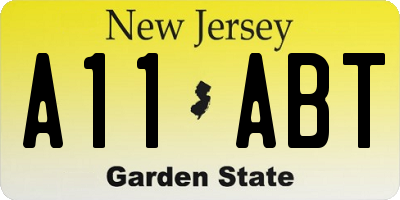 NJ license plate A11ABT