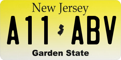 NJ license plate A11ABV