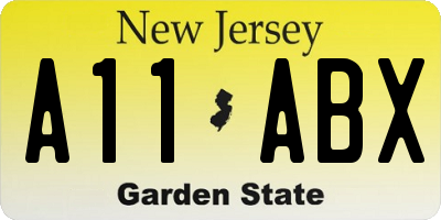NJ license plate A11ABX