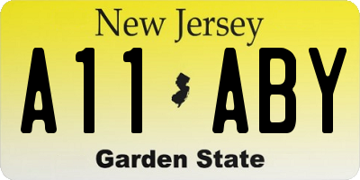 NJ license plate A11ABY