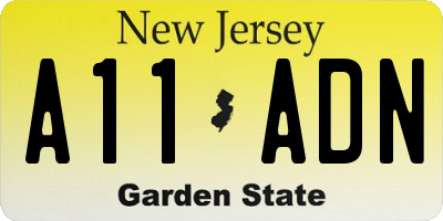 NJ license plate A11ADN