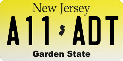 NJ license plate A11ADT
