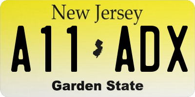 NJ license plate A11ADX