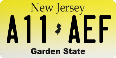 NJ license plate A11AEF