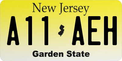 NJ license plate A11AEH